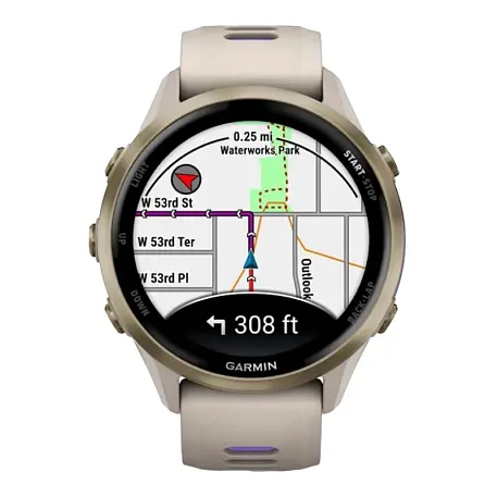 Умные часы Garmin Forerunner 970 "золотой титан" (индиго ремешок) - 2
