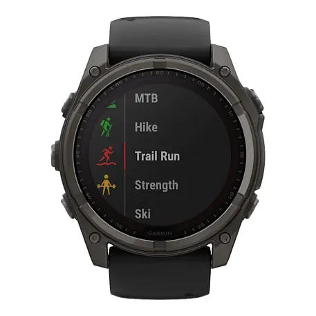 Умные часы Garmin Fenix 8 51mm Solar серый (чёрно-серый ремешок) - 2