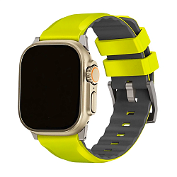 Ремешок UNIQ Linus Silicone для Apple Watch 44 / 45 / 46 / 49mm (Уценка) лаймовый (отличное состояние, повреждена упаковка)