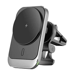 Автомобильный держатель магнитный WIWU Freelander Magnetic Wireless Charger с беспроводной зарядкой (зажим) с беспроводной зарядкой (зажим) чёрный