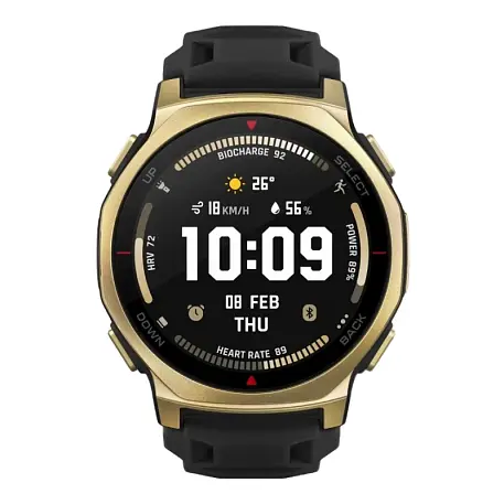 Умные часы Xiaomi Amazfit T-Rex 3 Pro 44mm золотой (чёрный ремешок)
