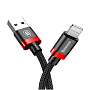 Дата-кабель Baseus Golden Belt Lightning 1 м, чёрный с красным - 1