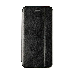 Чехол-книжка Premium для Huawei Y9 2019 искусственная кожа, чёрный со строчкой