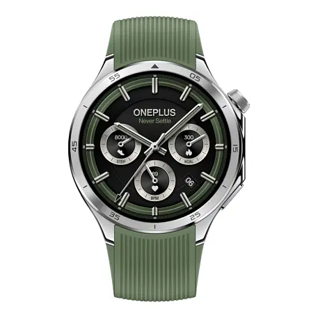 Умные часы OnePlus Watch 3 серебристый (зелёный ремешок) - 2