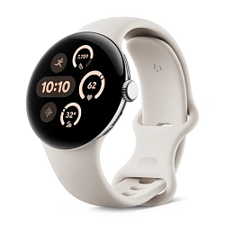 Умные часы Google Pixel Watch 3 41mm серебристый (белый ремешок)
