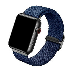 Плетёный монобраслет UNIQ Aspen для Apple Watch 44 / 45 / 46 / 49mm нейлон тёмно-синий