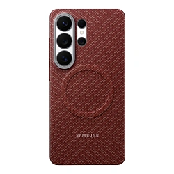 Клип-кейс (накладка) Samsung Carbon Magnet Case для Samsung Galaxy S26 Ultra арамидное волкно, алюминий, поликарбонат, красный