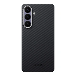 Клип-кейс (накладка) Pitaka Ultra-Slim Case для Samsung Galaxy S26 кевлар (арамид), чёрно-серый (KS2601)