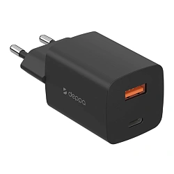 Сетевое зарядное устройство Deppa Wall Charger GaN QC 45 Вт чёрный