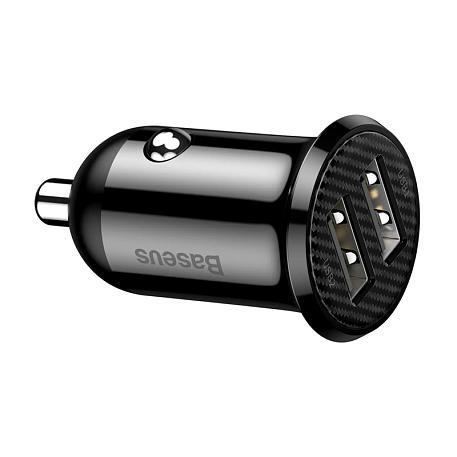 Автомобильное зарядное устройство Baseus Grain Pro A+A 24 Вт чёрный - 3