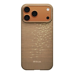 Клип-кейс (накладка) Pitaka Ultra-Slim Case для Apple iPhone 17 Pro кевлар (арамид), золотой (KI1705AG)