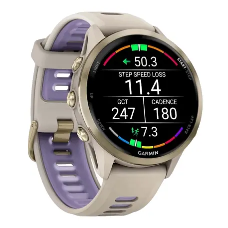 Умные часы Garmin Forerunner 970 "золотой титан" (индиго ремешок) - 3