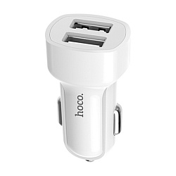 Автомобильное зарядное устройство + кабель Lightning Hoco Z2A 12 Вт, белый