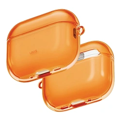 Кобура UNIQ Glase для Apple AirPods Pro 3 термополиуретан, прозрачно-оранжевый