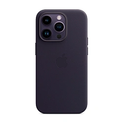 Клип-кейс (накладка)  Leather Case MagSafe для Apple iPhone 14 Pro (Уценка) тёмно-фиолетовый