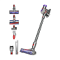 Беспроводной пылесос Dyson V8 Absolute серебристый, никель (SV25) - 2